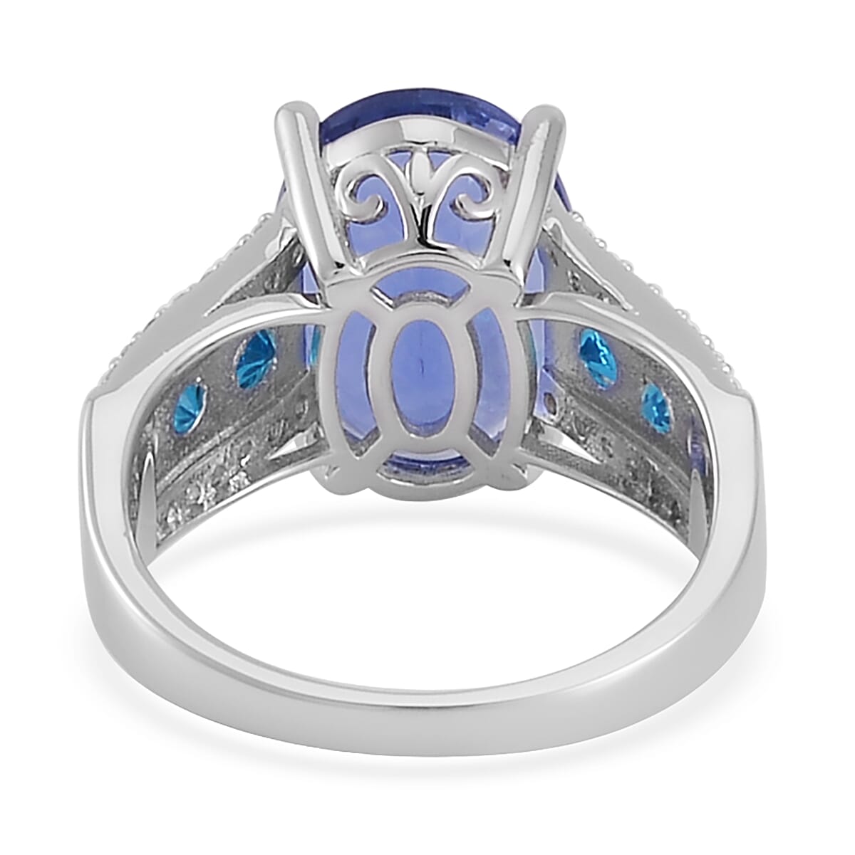 Color Change Fluorite (IR) and Multi Gemstone Ring in Rhodium Over Sterling Silver (Size 10.0) 8.30 ctw