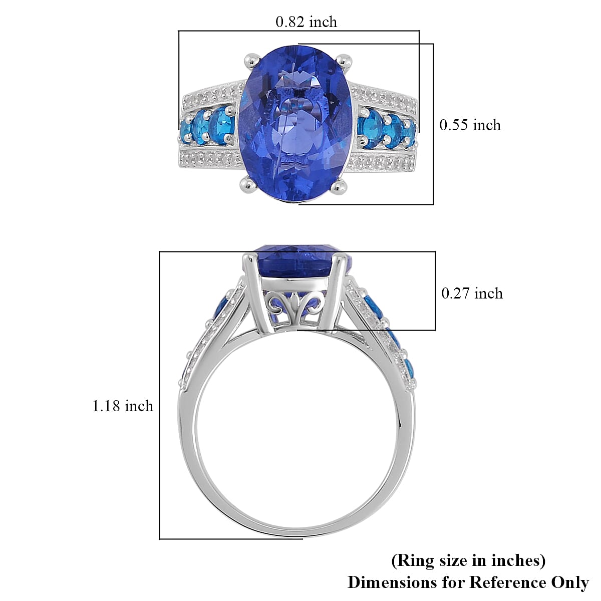Color Change Fluorite (IR) and Multi Gemstone Ring in Rhodium Over Sterling Silver (Size 10.0) 8.30 ctw