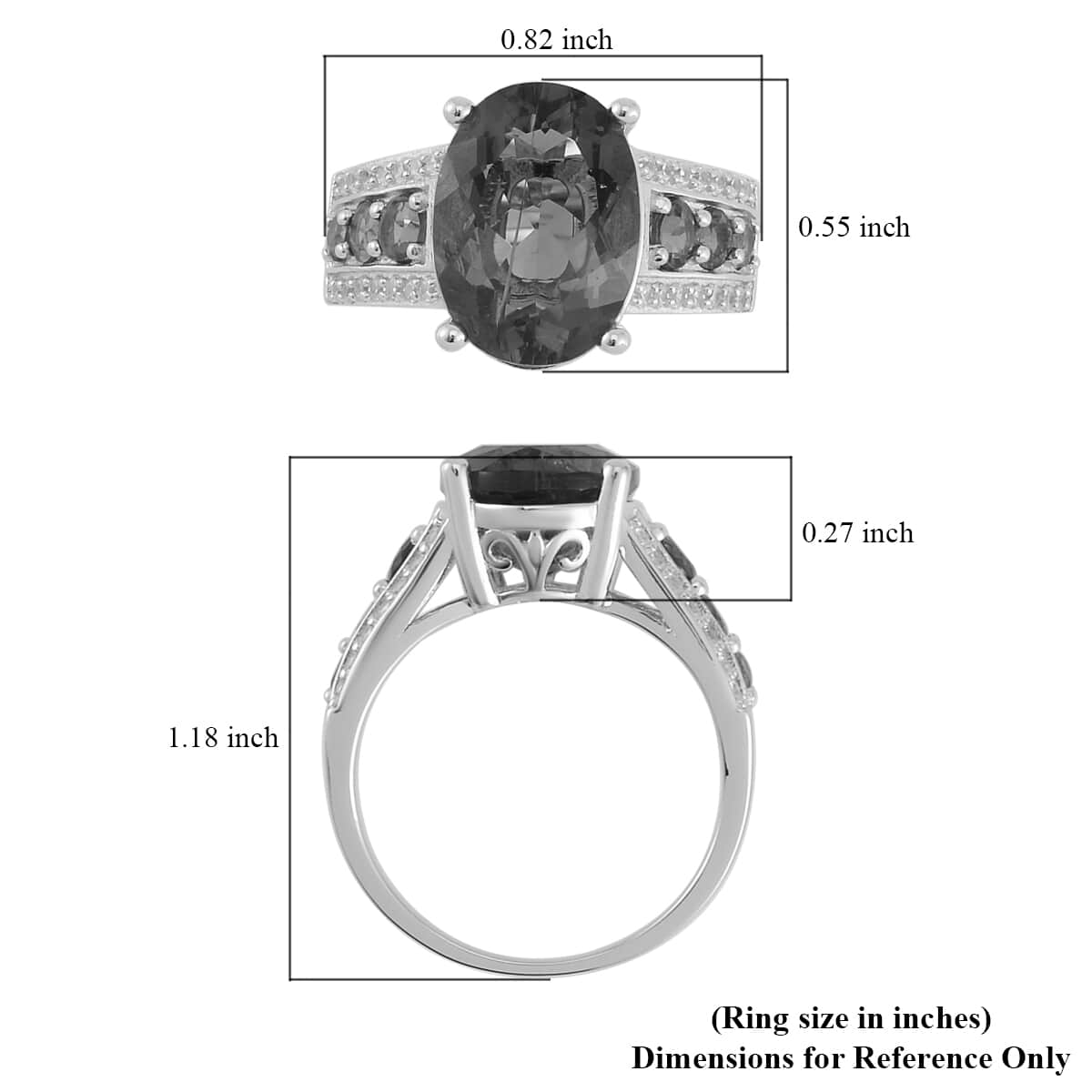 Color Change Fluorite (IR) and Multi Gemstone Ring in Rhodium Over Sterling Silver (Size 6.0) 8.30 ctw image number 5