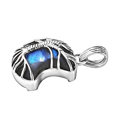 D'Joy Artisan Crafted Malagasy Labradorite Tree of Life Pendant without Chain in Sterling Silver 20.80 ctw