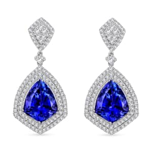 Chairman Vault Collection Certified & Appraised Rhapsody 950 Platinum AAAA Tanzanite and E-F VS Diamond Earrings 18.30 Grams 17.45 ctw