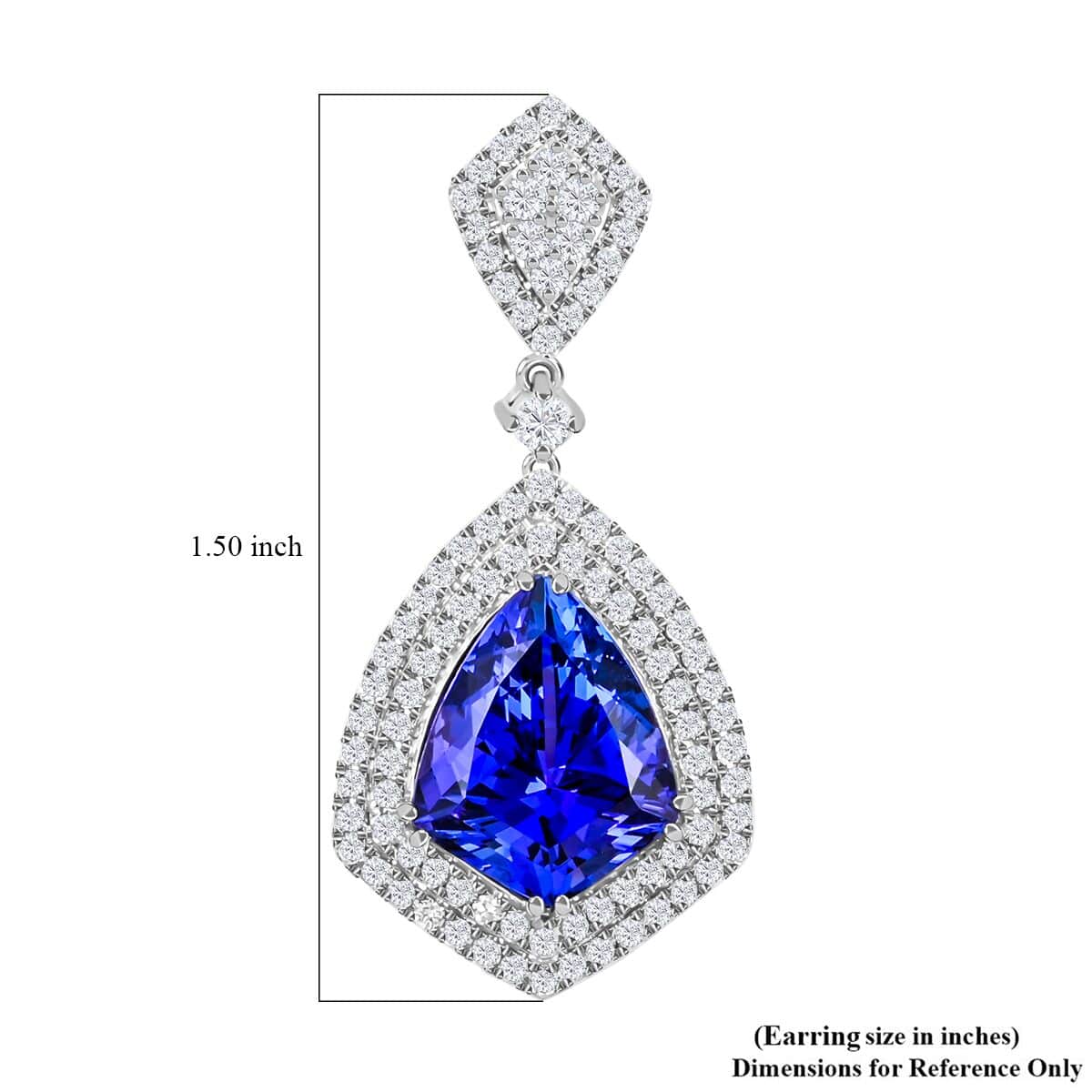 Chairman Vault Collection Certified & Appraised Rhapsody 950 Platinum AAAA Tanzanite and E-F VS Diamond Earrings 18.30 Grams 17.45 ctw image number 5