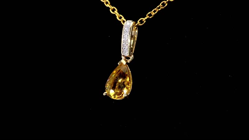 Luxoro 10K Yellow Gold Premium Brazilian Heliodor and G-H I2 Diamond Accent Drop Pendant without Chain 1.15 ctw