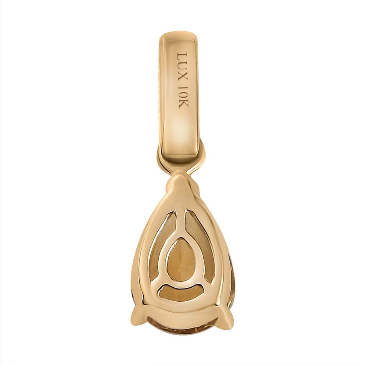 Luxoro 10K Yellow Gold Premium Brazilian Heliodor and G-H I2 Diamond Accent Drop Pendant 1.15 ctw image number 4