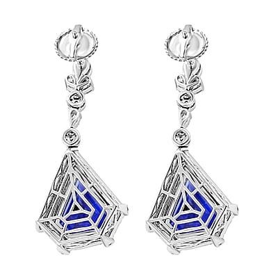 Chairman Vault Collection Certified & Appraised Rhapsody 950 Platinum AAAA Tanzanite and E-F VS Diamond Earrings 23.30 Grams 16.35 ctw