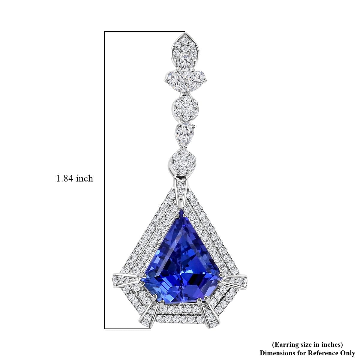 Chairman Vault Collection Certified & Appraised Rhapsody 950 Platinum AAAA Tanzanite and E-F VS Diamond Earrings 23.30 Grams 16.35 ctw