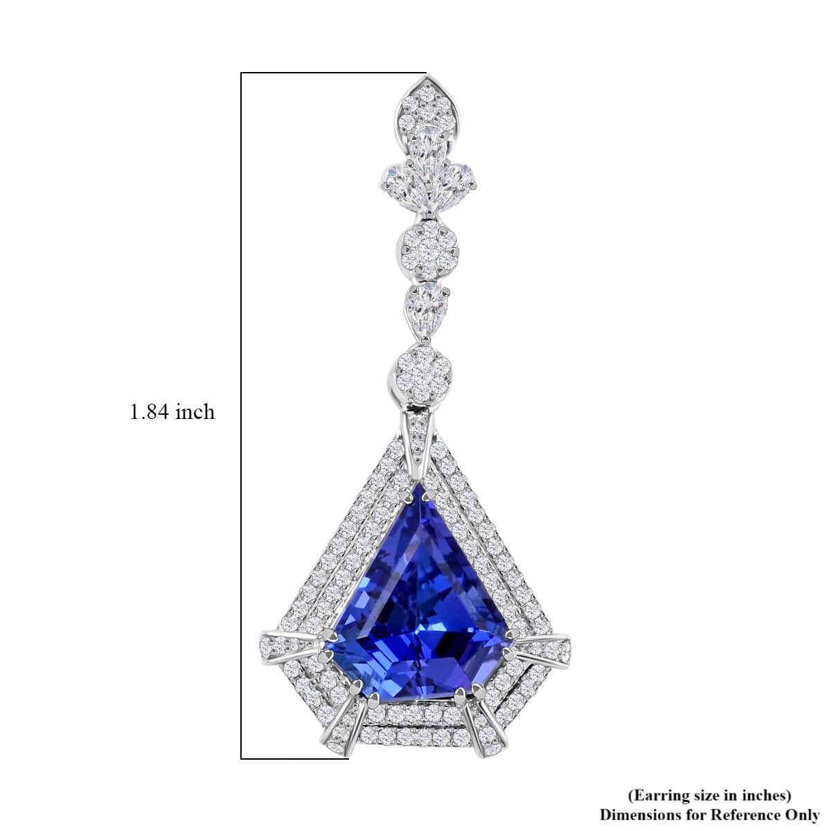 Chairman Vault Collection Certified & Appraised Rhapsody 950 Platinum AAAA Tanzanite and E-F VS Diamond Earrings 23.30 Grams 16.35 ctw image number 5