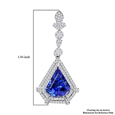 Chairman Vault Collection Certified & Appraised Rhapsody 950 Platinum AAAA Tanzanite and E-F VS Diamond Earrings 23.30 Grams 16.35 ctw