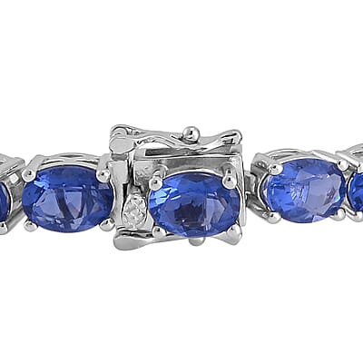 Color Change Fluorite (IR) Tennis Bracelet in Rhodium Over Sterling Silver (7.25 In) 33.50 ctw