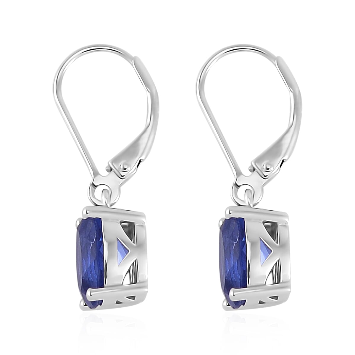 Color Change Fluorite (IR) Lever Back Earrings in Rhodium Over Sterling Silver 4.25 ctw