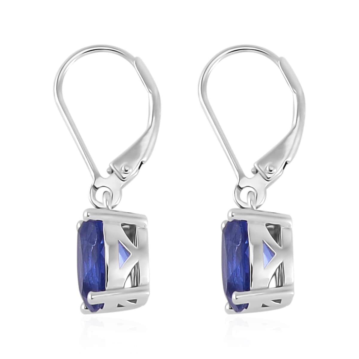 Color Change Fluorite (IR) Lever Back Earrings in Rhodium Over Sterling Silver 4.25 ctw image number 3