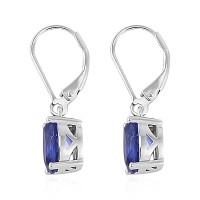 Color Change Fluorite (IR) Lever Back Earrings in Rhodium Over Sterling Silver 4.25 ctw