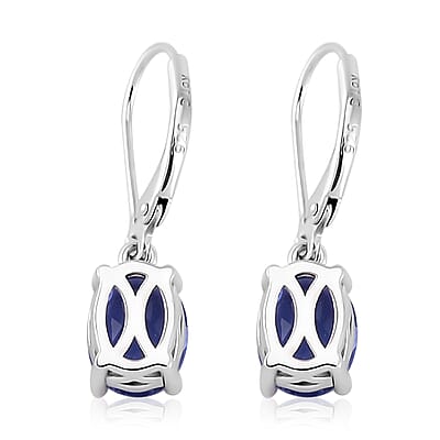 Color Change Fluorite (IR) Lever Back Earrings in Rhodium Over Sterling Silver 4.25 ctw