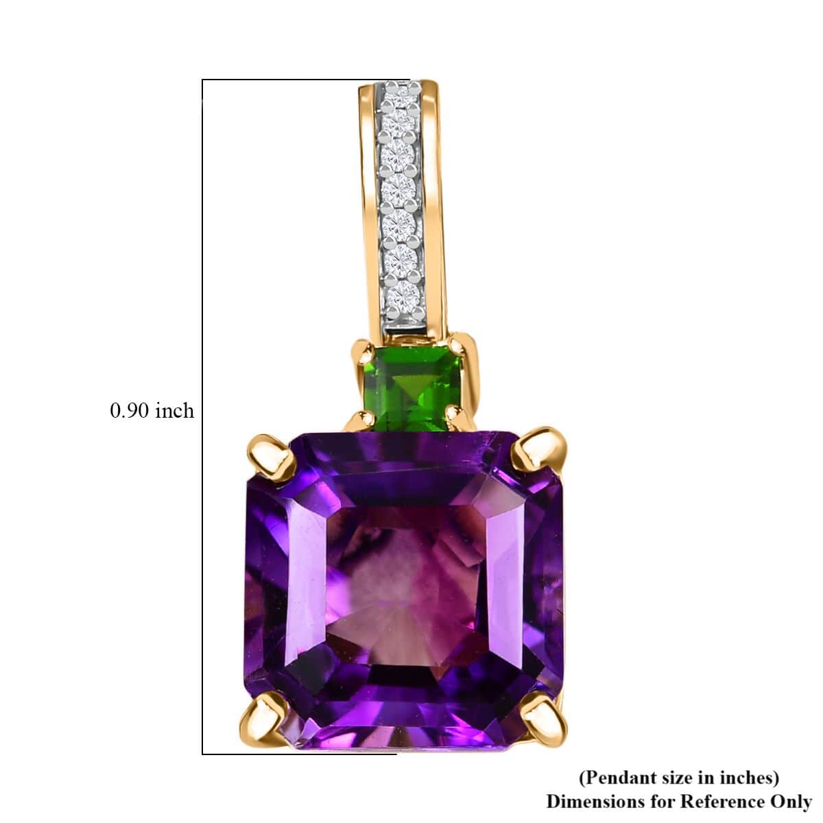 10k Yellow online Gold Amethyst Pendant with Diamond Accent