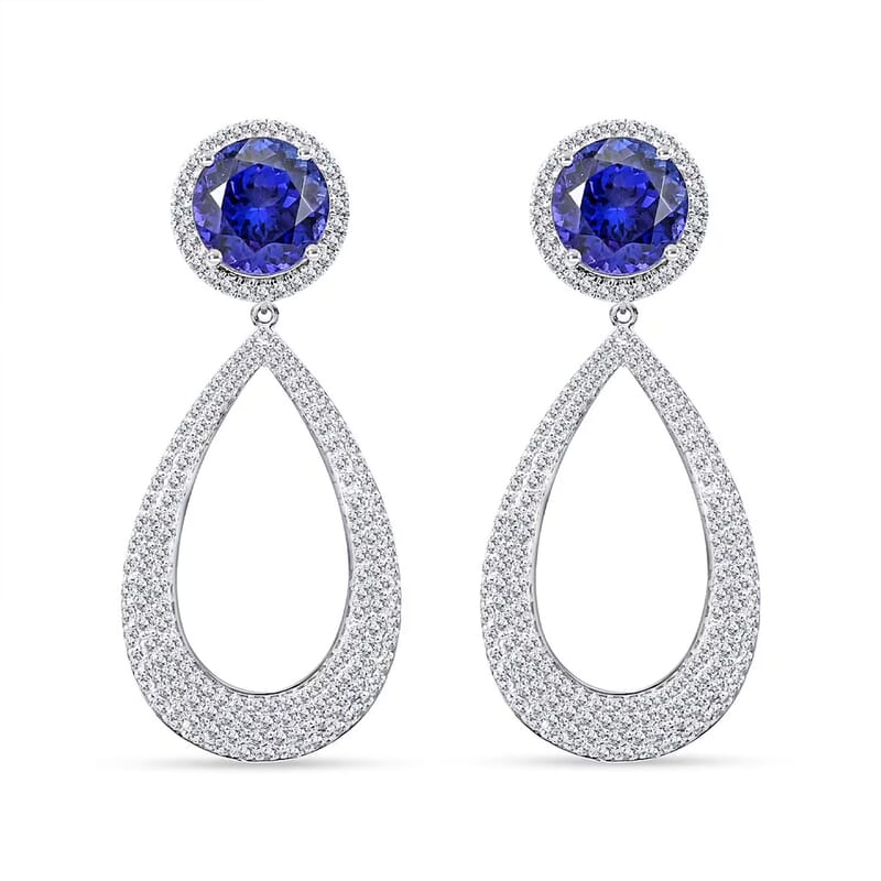 Chairman Vault Collection Certified & Appraised Rhapsody 950 Platinum AAAA Tanzanite and E-F VS Diamond Earrings 24.30 Grams 18.65 ctw