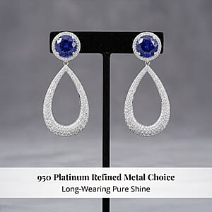 Chairman Vault Collection Certified & Appraised Rhapsody 950 Platinum AAAA Tanzanite and E-F VS Diamond Earrings 24.30 Grams 18.65 ctw