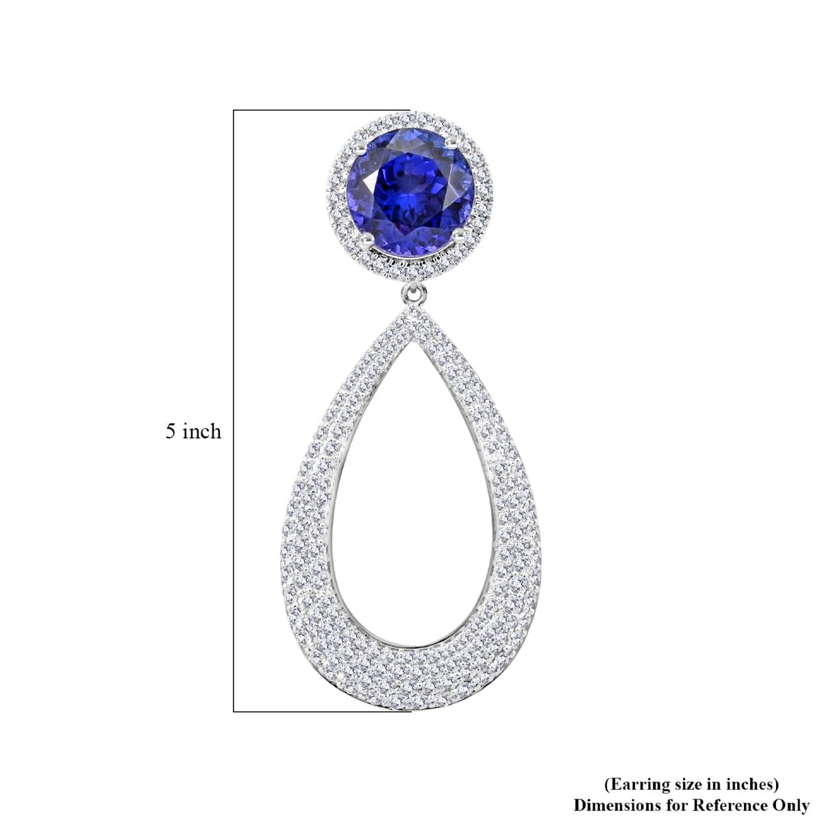 Chairman Vault Collection Certified & Appraised Rhapsody 950 Platinum AAAA Tanzanite and E-F VS Diamond Earrings 24.30 Grams 18.65 ctw image number 4