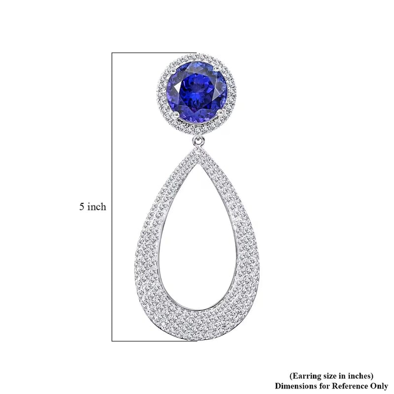 Chairman Vault Collection Certified & Appraised Rhapsody 950 Platinum AAAA Tanzanite and E-F VS Diamond Earrings 24.30 Grams 18.65 ctw