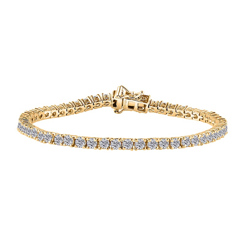Moissanite Tennis Bracelet in Vermeil YG Over Sterling Silver (7.25 In) 5.40 ctw