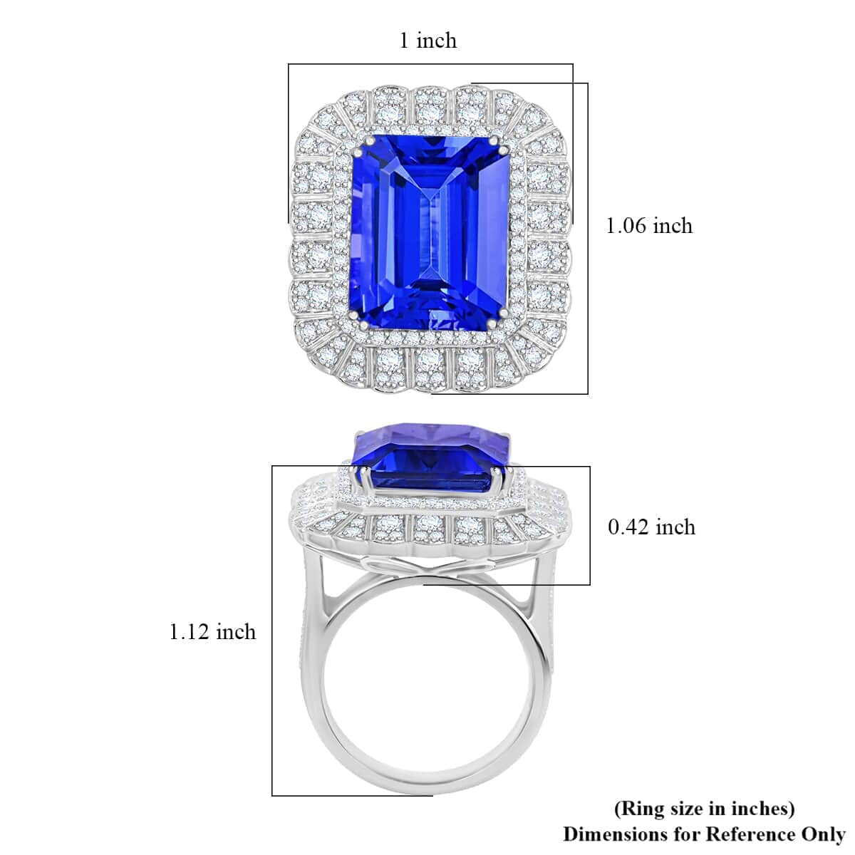 Chairman Vault Collection Certified & Appraised Rhapsody 950 Platinum AAAA Tanzanite and E-F VS Diamond Ring (Size 7.0) 19.50 Grams 17.60 ctw image number 4