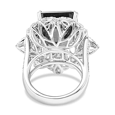Certified & Appraised Chairman's Signature Collection 950 Platinum AAAA Tanzanite, Diamond (E-F, VS) (3.14 cts) Ring (Size 4.5) (21.40 g) 20.85 ctw