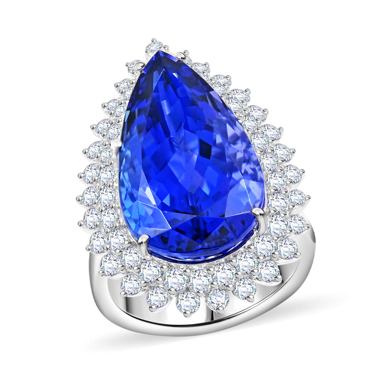 Chairman Vault Collection Certified & Appraised Rhapsody 950 Platinum AAAA Tanzanite and E-F VS Diamond Ring (Size 7.0) 17.23 Grams 21.15 ctw image number 0