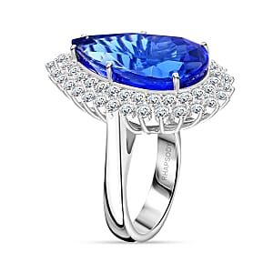 Chairman Vault Collection Certified & Appraised Rhapsody 950 Platinum AAAA Tanzanite and E-F VS Diamond Ring (Size 7.0) 17.23 Grams 21.15 ctw