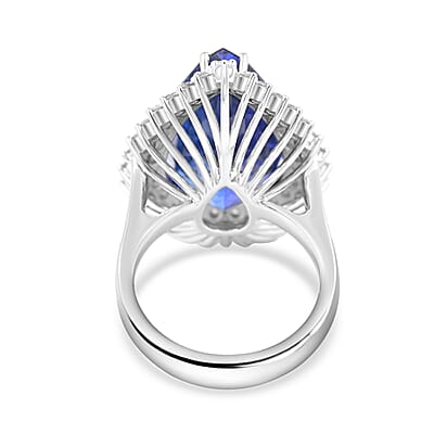 Chairman Vault Collection Certified & Appraised Rhapsody 950 Platinum AAAA Tanzanite and E-F VS Diamond Ring (Size 7.0) 17.23 Grams 21.15 ctw