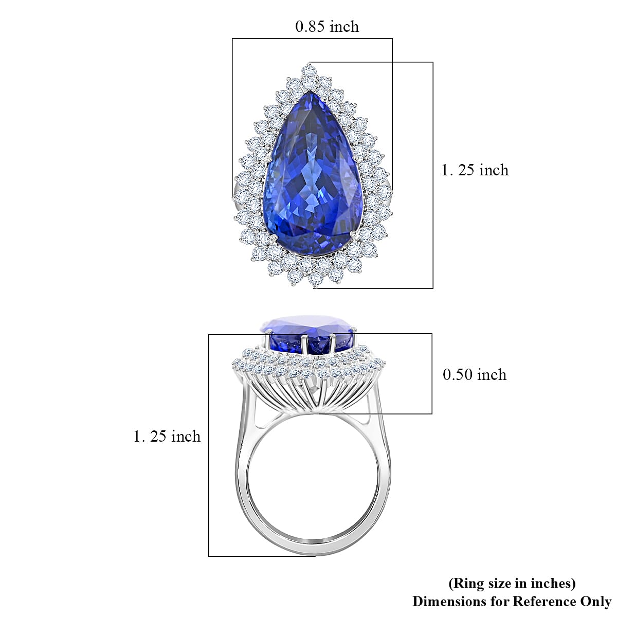 Chairman Vault Collection Certified & Appraised Rhapsody 950 Platinum AAAA Tanzanite and E-F VS Diamond Ring (Size 7.0) 17.23 Grams 21.15 ctw