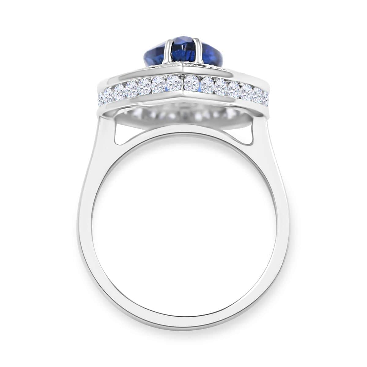Chairman Vault Collection Certified & Appraised Rhapsody 950 Platinum AAAA Tanzanite and E-F VS Diamond Ring (Size 7.0) 16.90 Grams 18.80 ctw image number 3