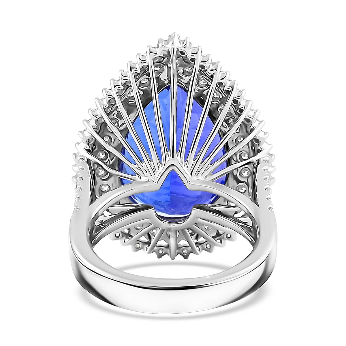Chairman Vault Collection Certified & Appraised Rhapsody 950 Platinum AAAA Tanzanite and E-F VS Diamond Ring (Size 7.0) 16.90 Grams 18.80 ctw