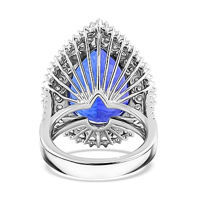 Chairman Vault Collection Certified & Appraised Rhapsody 950 Platinum AAAA Tanzanite and E-F VS Diamond Ring (Size 7.0) 16.90 Grams 18.80 ctw