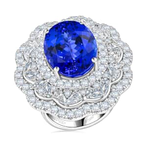 Chairman Vault Collection Certified & Appraised Rhapsody 950 Platinum AAAA Tanzanite and E-F VS Diamond Ring (Size 7.0) 27.50 Grams 20.10 ctw