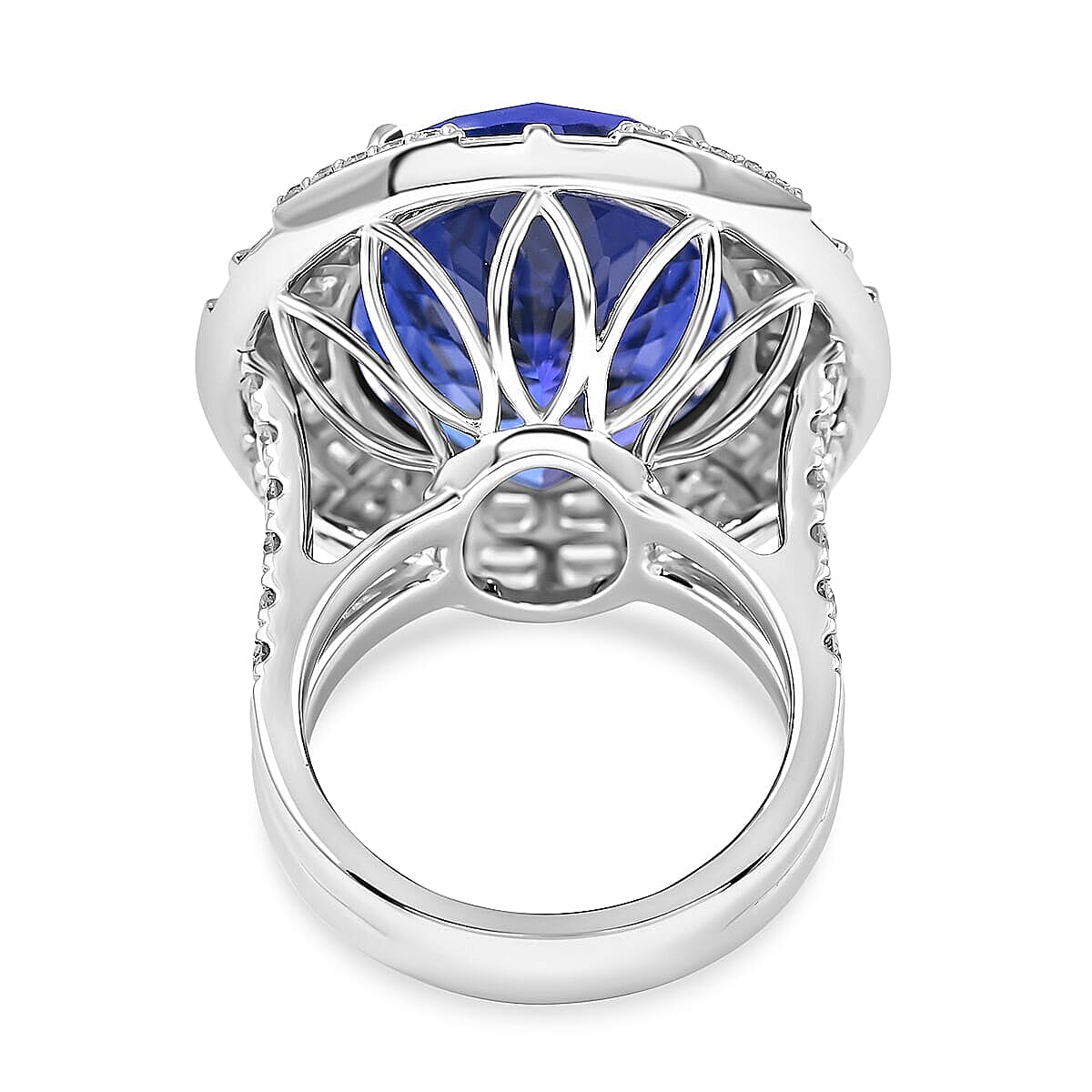 Chairman Vault Collection Certified & Appraised Rhapsody 950 Platinum AAAA Tanzanite and E-F VS Diamond Ring (Size 7.0) 20.20 Grams 27.15 ctw