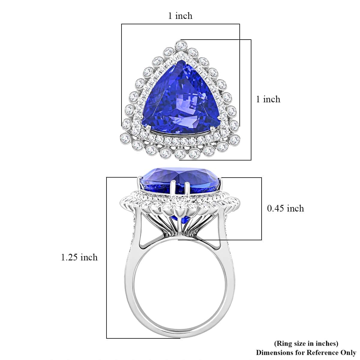 Chairman Vault Collection Certified & Appraised Rhapsody 950 Platinum AAAA Tanzanite and E-F VS Diamond Ring (Size 7.0) 21.20 Grams 16.60 ctw image number 4