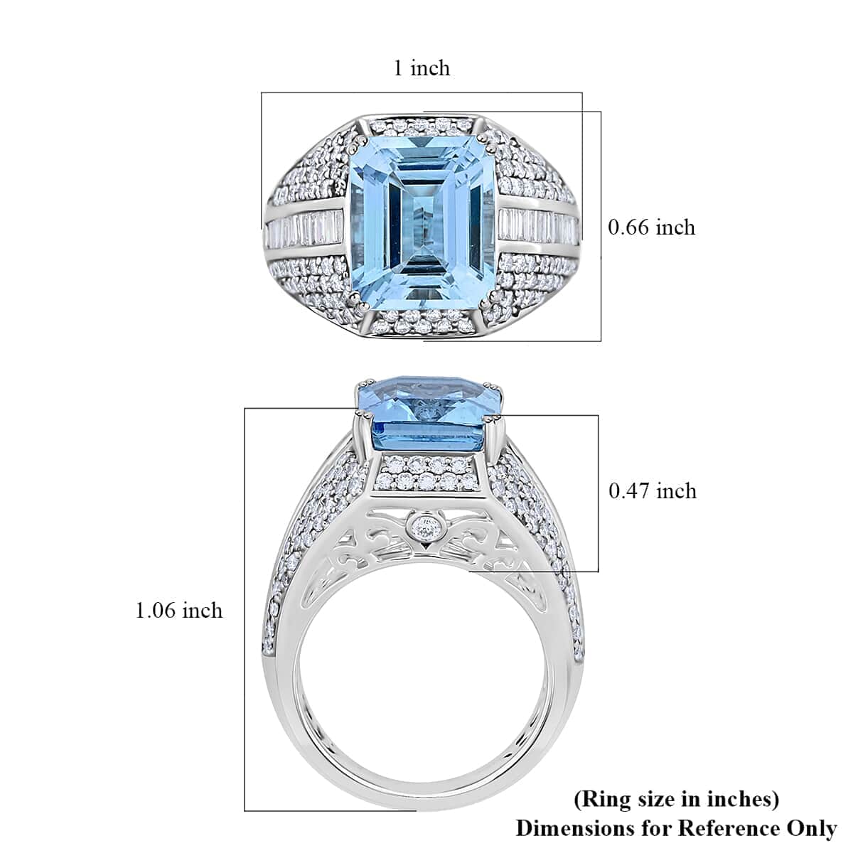 Chairman Vault Collection Certified & Appraised Rhapsody 950 Platinum AAAA Santa Maria Aquamarine and E-F VS Diamond Ring (Size 7.0) 14.90 Grams 7.85 ctw image number 4