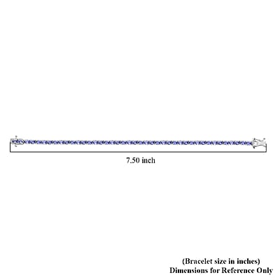 Tanzanite 6.50 ctw Tennis Bracelet in Platinum Over Sterling Silver (7.25 In)