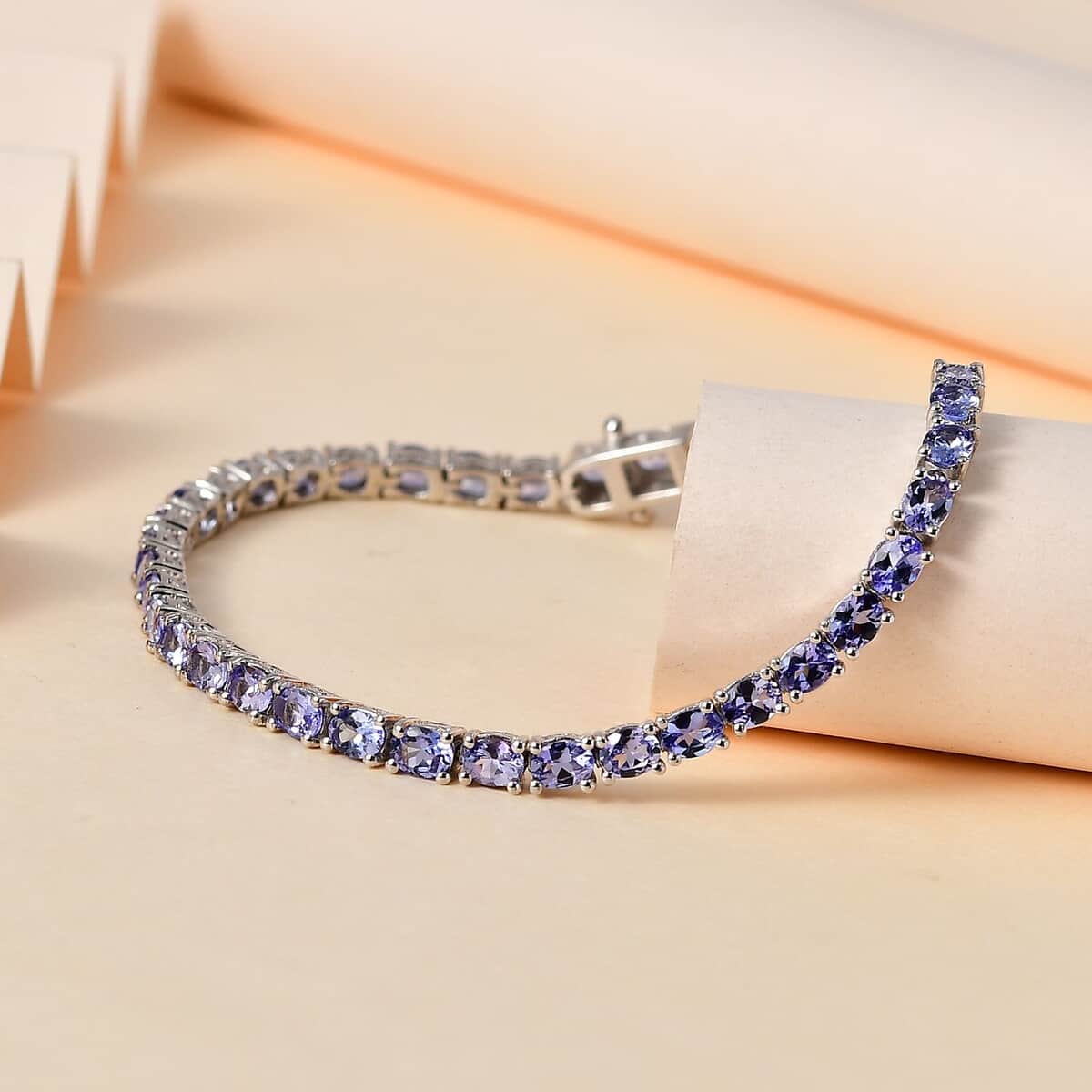 Tanzanite 5.75 ctw Tennis Bracelet in Platinum Over Sterling Silver (6.50 In) image number 1