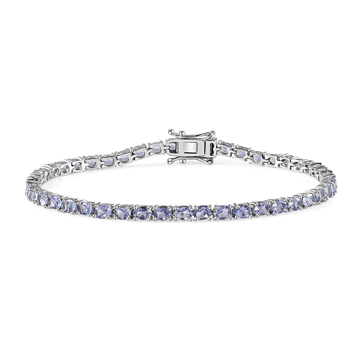 Tanzanite 7.10 ctw Tennis Bracelet in Platinum Over Sterling Silver (8.00 In) image number 0