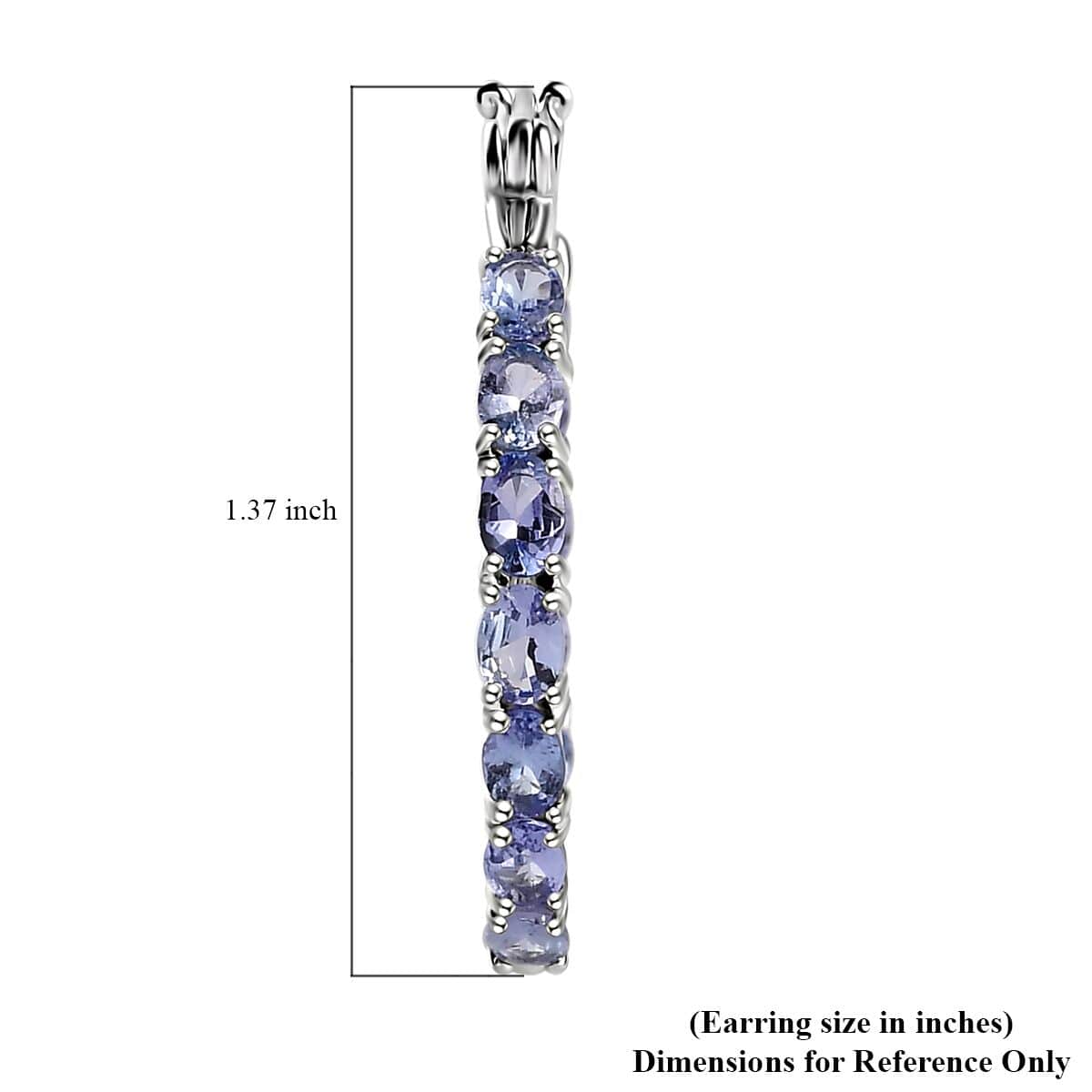 Tanzanite Inside Out Hoop Earrings in Platinum Over Sterling Silver 4.00 ctw image number 4