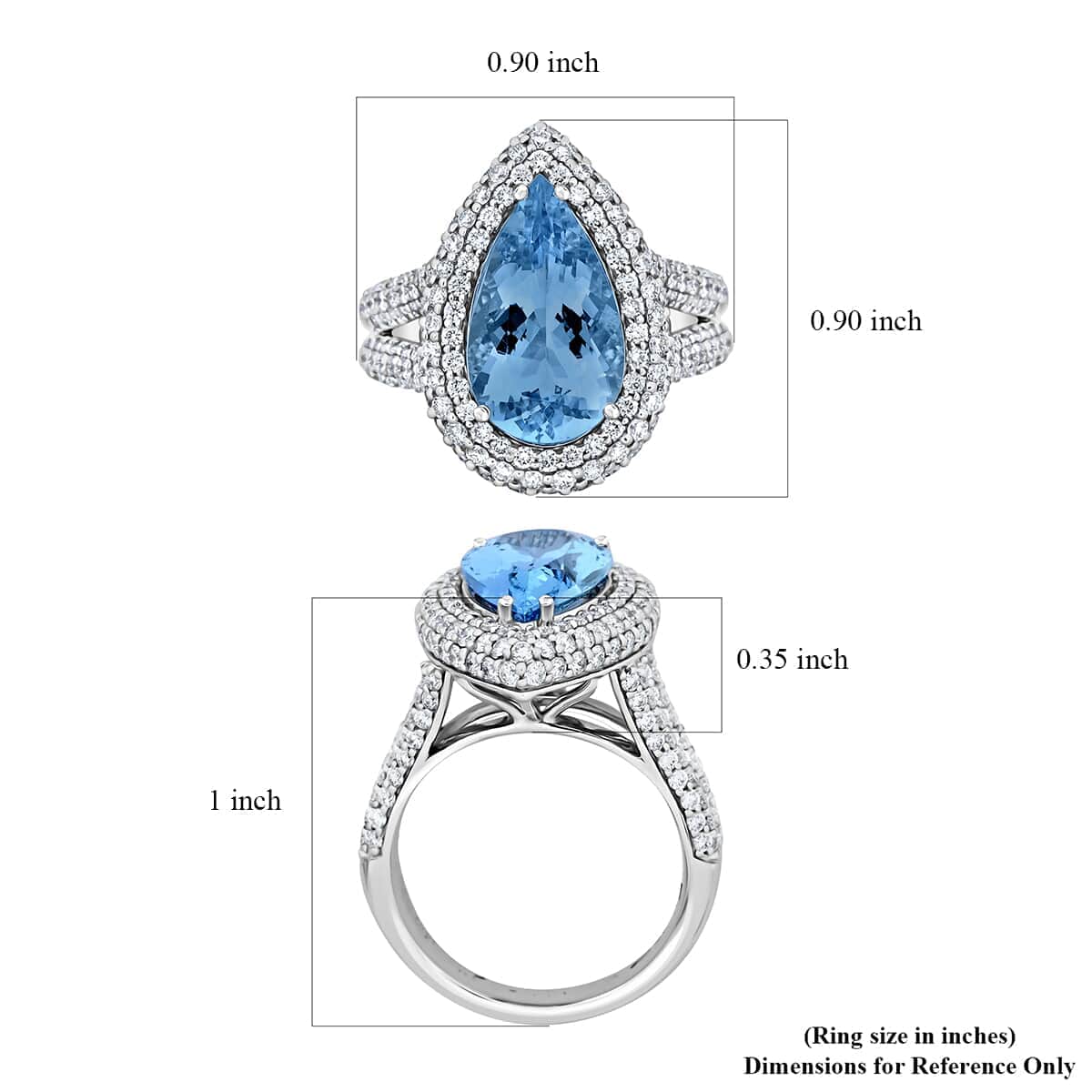 Chairman Vault Collection Certified & Appraised Rhapsody 950 Platinum AAAA Santa Maria Aquamarine and E-F VS Diamond Ring (Size 7.0) 13.83 Grams 6.25 ctw image number 4