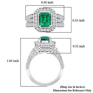 Chairman Vault Collection Certified & Appraised Rhapsody 950 Platinum AAAA Kagem Zambian Emerald and E-F VS Diamond Ring (Size 7.0) 15.77 Grams 3.25 ctw