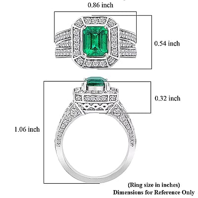 Chairman Vault Collection Certified & Appraised Rhapsody 950 Platinum AAAA Kagem Zambian Emerald and E-F VS Diamond Ring (Size 7.0) 15.77 Grams 3.25 ctw