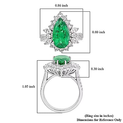 Chairman Vault Collection Certified & Appraised Rhapsody 950 Platinum AAAA Kagem Zambian Emerald and E-F VS Diamond Ring (Size 7.0) 10.41 Grams 5.26 ctw