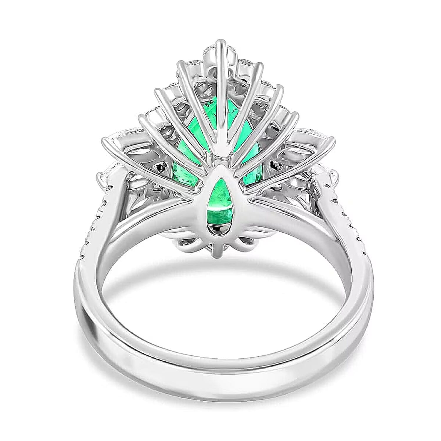 Chairman Vault Collection Certified & Appraised Rhapsody 950 Platinum AAAA Kagem Zambian Emerald and E-F VS Diamond Ring (Size 7.0) 10.41 Grams 5.26 ctw