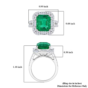 Chairman Vault Collection Certified & Appraised Rhapsody 950 Platinum AAAA Ethiopian Emerald and E-F VS Diamond Ring (Size 7.0) 11.92 Grams 8.00 ctw