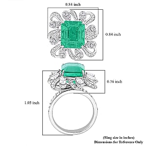 Certified Rhapsody AAAA Ethiopian Emerald, Diamond Ring in 950 Platinum 9.30 ctw (Size 7.0)