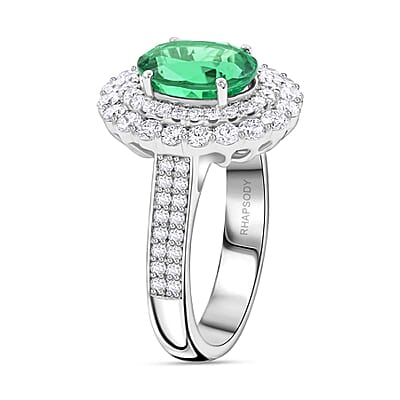 Chairman Vault Collection Certified & Appraised Rhapsody 950 Platinum AAAA Ethiopian Emerald and E-F VS Diamond Ring (Size 7.0) 10.35 Grams 3.75 ctw