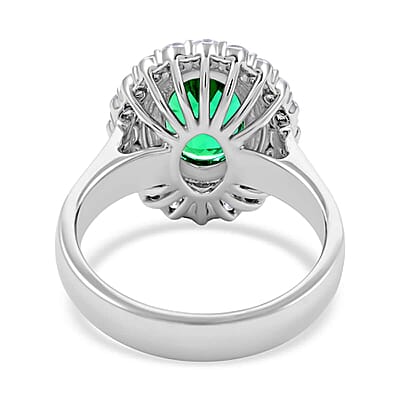 Chairman Vault Collection Certified & Appraised Rhapsody 950 Platinum AAAA Ethiopian Emerald and E-F VS Diamond Ring (Size 7.0) 10.35 Grams 3.75 ctw