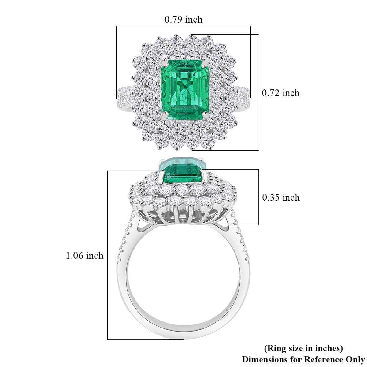 Chairman Vault Collection Certified & Appraised Rhapsody 950 Platinum AAAA Ethiopian Emerald and E-F VS Diamond Ring (Size 7.0) 11.96 Grams 5.55 ctw image number 3